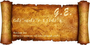 Gáspár Ellák névjegykártya